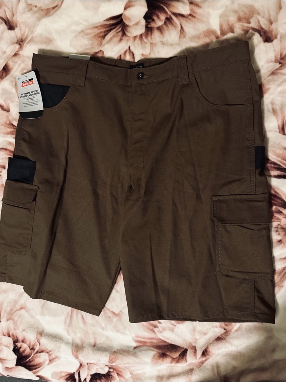 Dickies Ripstop utility Cargo Work Shorts - Brown and black